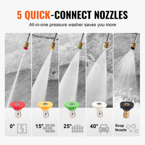 VEVOR Gas Pressure Washer 3500 PSI 2.6 GPM with 5 Nozzle Set for Driveways, Patios, and Fences