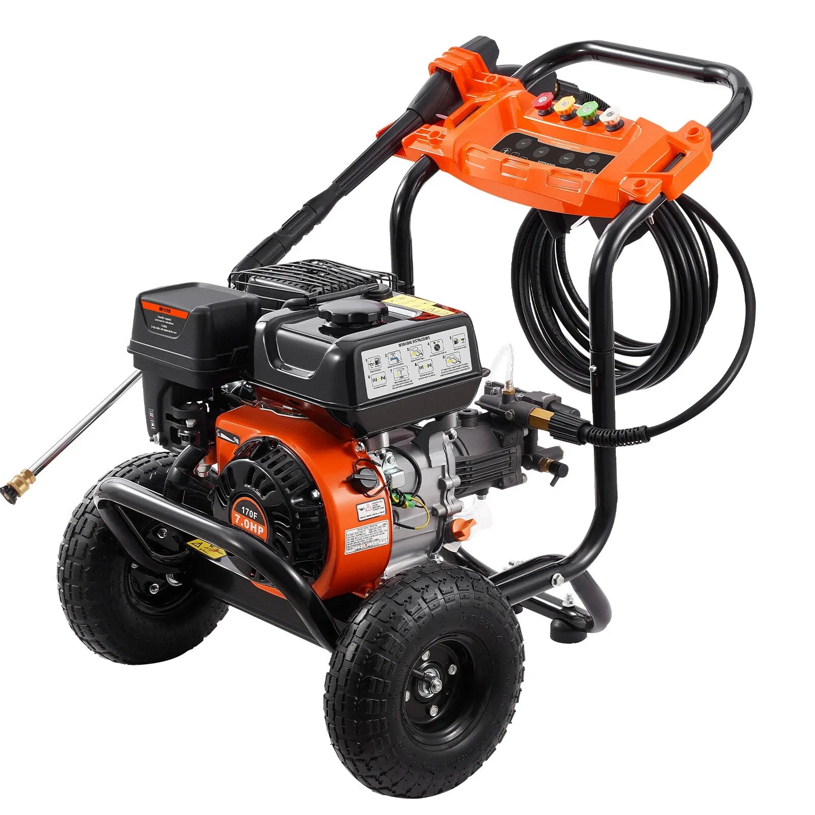 VEVOR Gas Pressure Washer 3500 PSI 2.6 GPM with 5 Nozzle Set for Driveways, Patios, and Fences